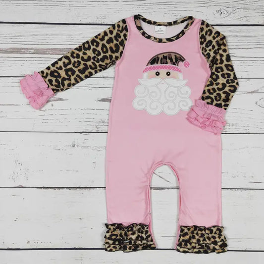 Baby Cheetah Santa Christmas Romper