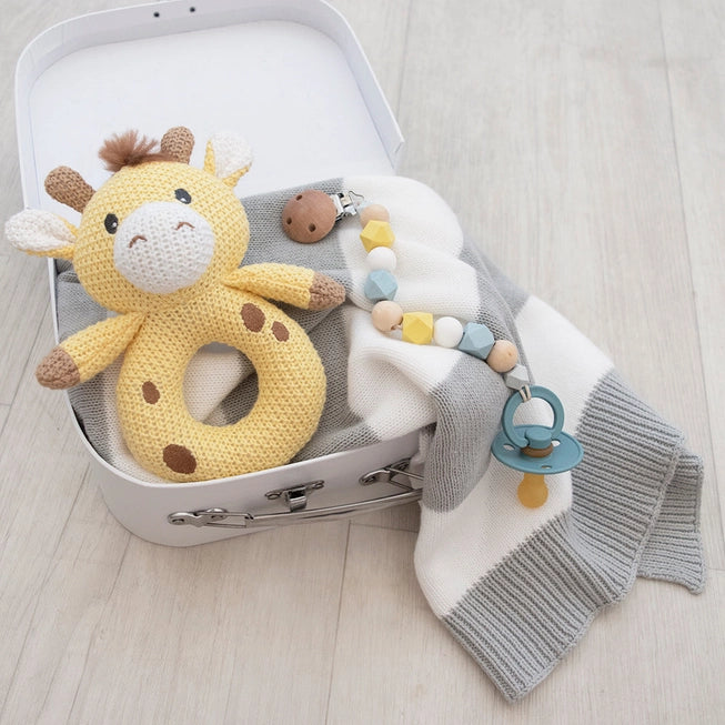 Whimsical Knit Rattle - Noah Giraffe