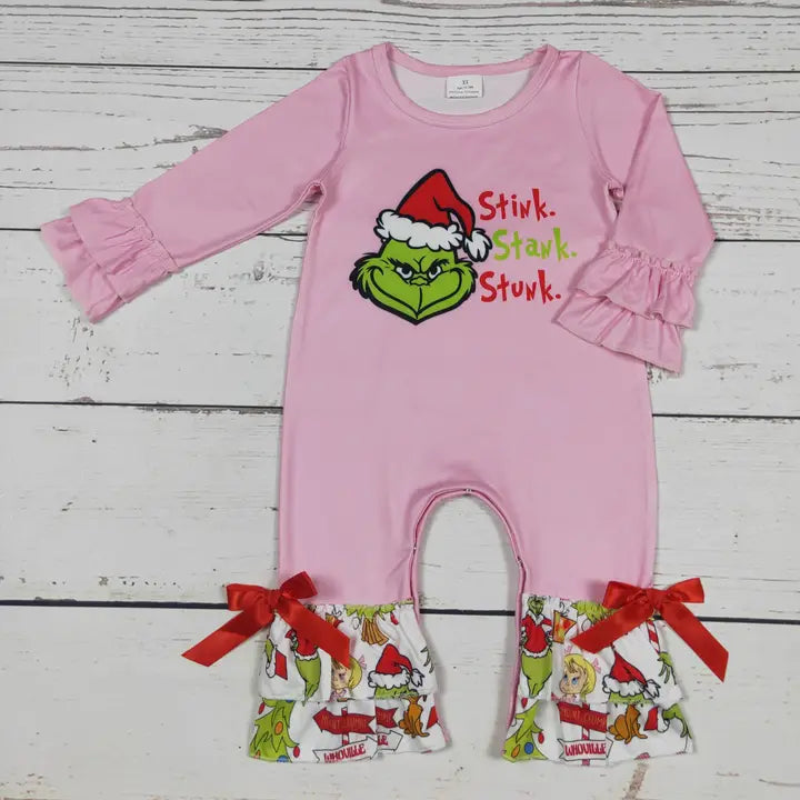 Baby Pink Character Christmas Romper