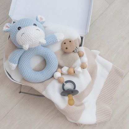 Whimsical Knit Rattle - Henry Hippo