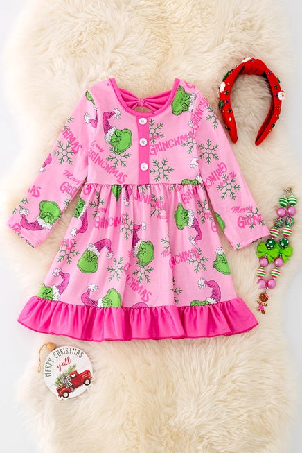 Pink Christmas Character Dres