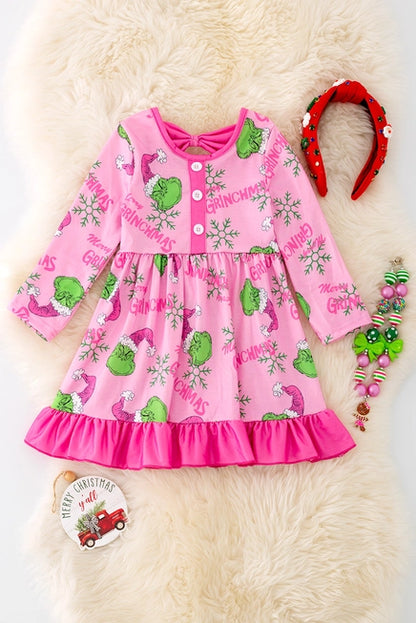 Pink Christmas Character Dres