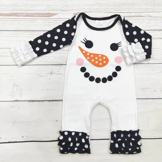 Baby Girl Snowman Print Romper